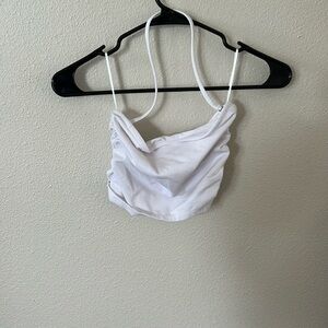 Abercrombie & Fitch White Cropped Adjustable halter or tube top